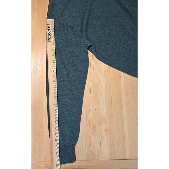 Peter Millar V Neck Sweater Mens Size Large Green 100% Merino Wool Pullover - Picture 5 of 10